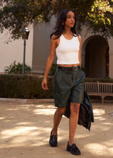 Petite leather cargo shorts for women under 5'4