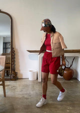 Petite crop shirt for women under 5'4 - Khaki