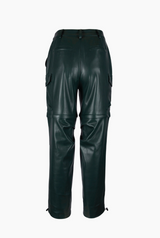 Petite leather cargo pants for women under 5'4