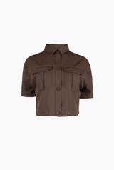 Petite crop shirt for women under 5'4- Chocolate Brown