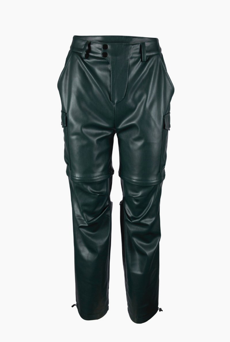 Petite leather cargo pants for women under 5'4