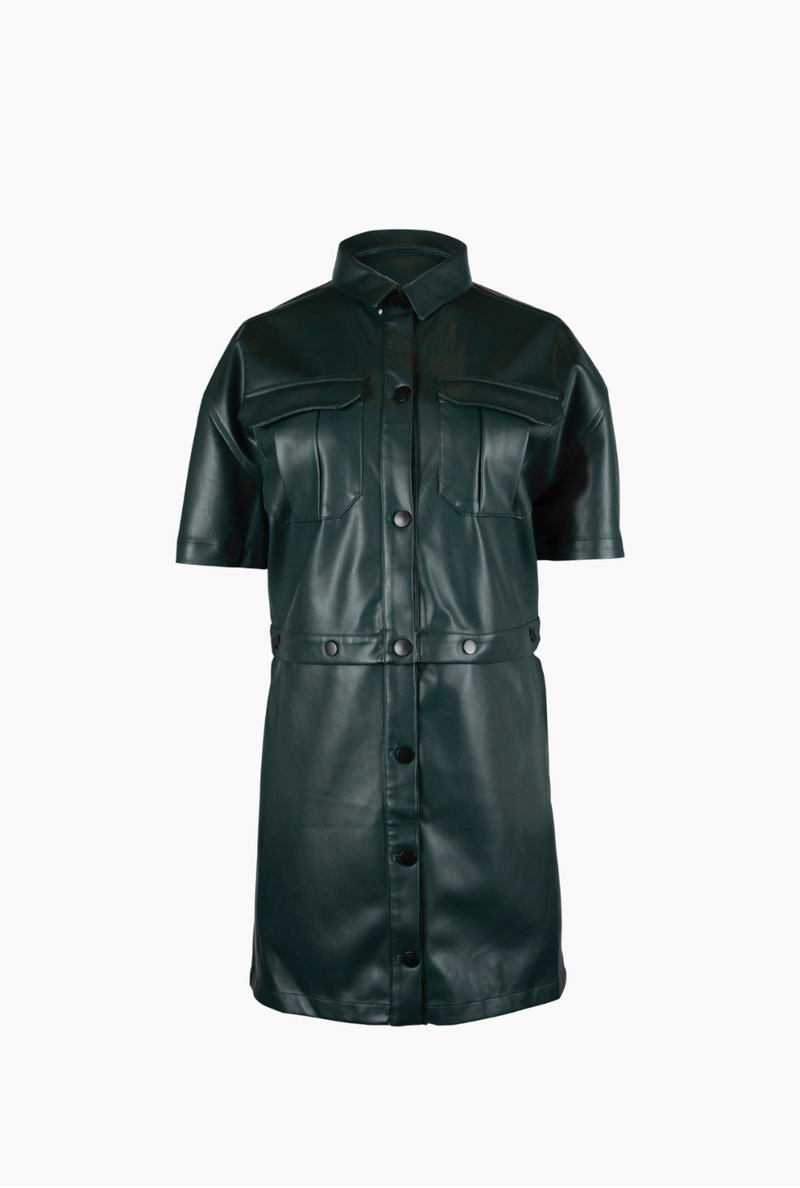 petite leather dresses Leather 4:1 Shirt Dress
